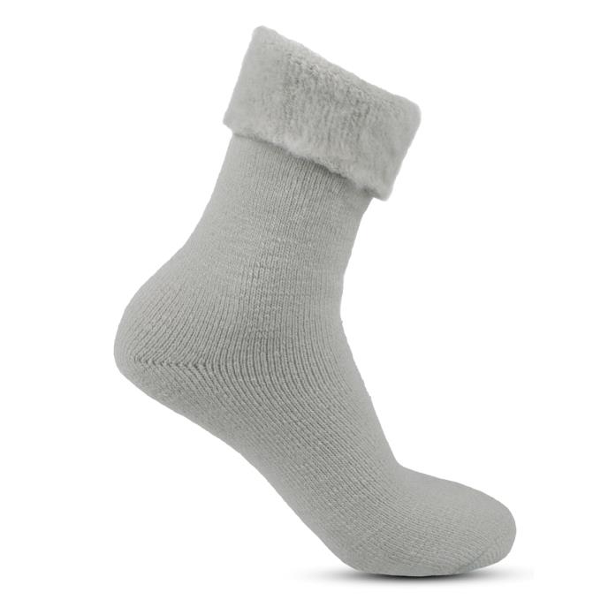 totes toasties Ladies Thermal Brushed Bed Sock Grey Extra Image 3